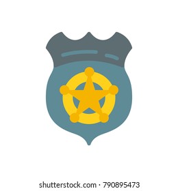 Officer badge police flat icon