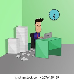 officer boring his work overtime alone