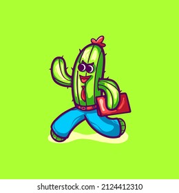 Officer Cactus Character Illustration for your business or merchandise