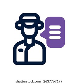 officer duotone icon. Sleek and modern vector icon for websites, mobile apps, marketing materials, and corporate design. Fully scalable and ready to use.