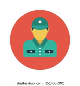 officer glyph flat vector icon