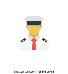 officer glyph flat vector icon