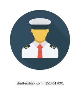 officer glyph flat vector icon