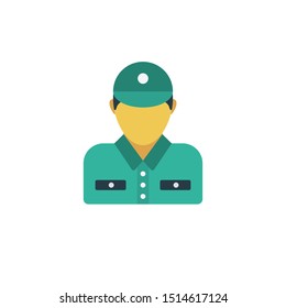 officer glyph flat vector icon