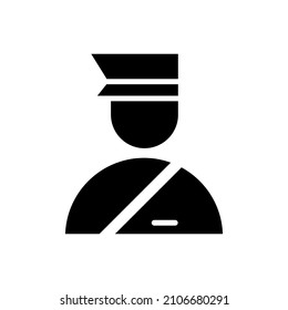 officer glyph icon vector isolated on white background