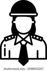 officer glyph and line vector illustration