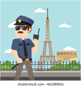 officer guarding paris