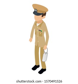 Officer icon. Isometric illustration of officer vector icon for web