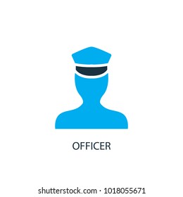 Officer icon. Logo element illustration. Officer symbol design from 2 colored collection. Simple Officer concept. Can be used in web and mobile.