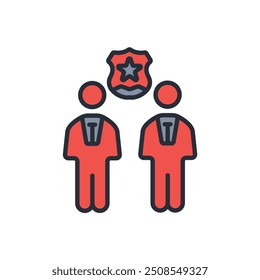 officer icon. vector.Editable stroke.linear style sign for use web design,logo.Symbol illustration.