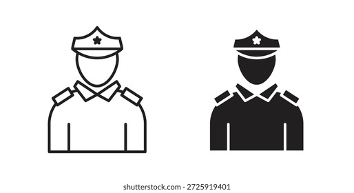 Officer icons. Vector linear icon isolated on white background.