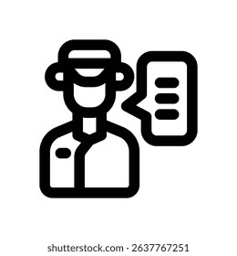 officer line icon. Clean and minimalist vector icon for websites, mobile apps, presentations, and logos. Fully scalable and customizable for any project.