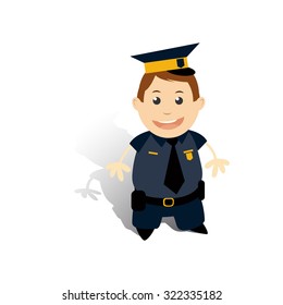 Officer, man icon vector image.
