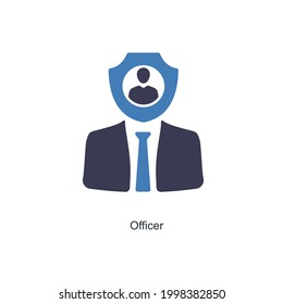 Officer or Managers Icon Concept