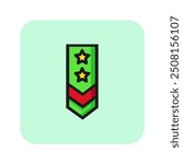 Officer rank line icon. Ornament, star, navy. Army concept. Can be used for topics like major, command, chief