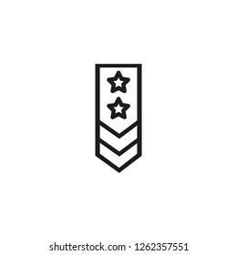 Officer rank line icon. Ornament, star, navy. Army concept. Can be used for topics like major, command, chief