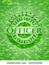 Officer realistic green mosaic emblem
