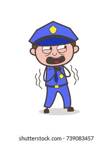 Officer Screaming Fear Vector Illustration Stock Vector (Royalty Free ...