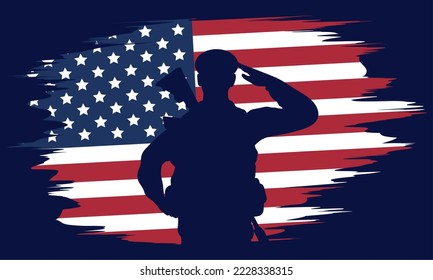 officer silhouette in flag poster