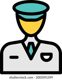 officer vector colour line icon