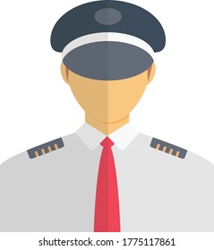 officer vector flat color icon 