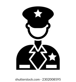 Officer Vector Glyph Icon Design