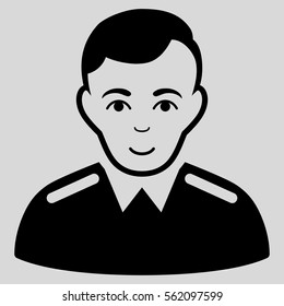 Officer vector icon. Flat black symbol. Pictogram is isolated on a light gray background. Designed for web and software interfaces.