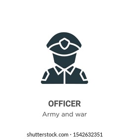 Officer vector icon on white background. Flat vector officer icon symbol sign from modern army and war collection for mobile concept and web apps design.