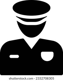 officer vector illustration isolated on a transparent background. glyph vector icons for concept or web graphics.