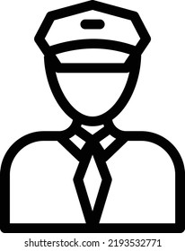 officer Vector illustration on a transparent background.Premium quality symbols.Thin line vector icon for concept and graphic design.