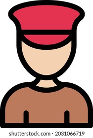 officer vector line colour icon