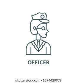 Officer vector line icon, linear concept, outline sign, symbol
