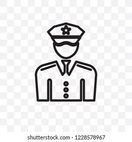 officer vector linear icon isolated on transparent background, officer transparency concept can be used for web and mobile