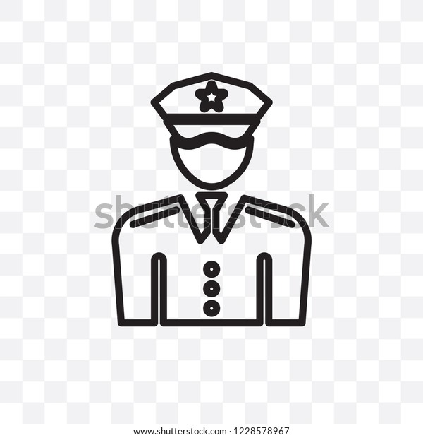officer vector linear icon isolated on transparent\
background, officer transparency concept can be used for web and\
mobile