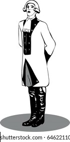 officer in a wig