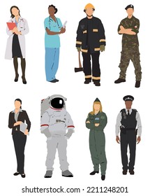 Officers and professionals with different field.