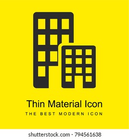 Offices buildings bright yellow material minimal icon or logo design