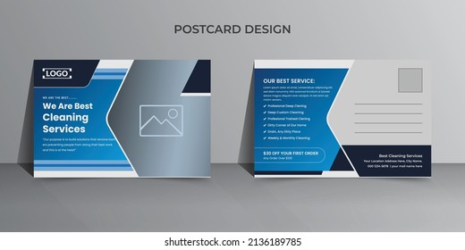 Büros und Hausreinigung Postkartendesign, Broschüre für Reinigungsdienste