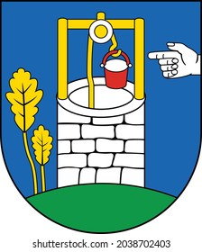 Official administrative coat of arms of the Dúbravka borough of the Slovakian capital city of Bratislava, Slovakia