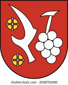 Official administrative coat of arms of the Vajnory borough of the Slovakian capital city of Bratislava, Slovakia