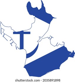 Official administrative flag inside its borders of the Põhja-Tallinn district of the Estonian capital city of Tallinn, Estonia