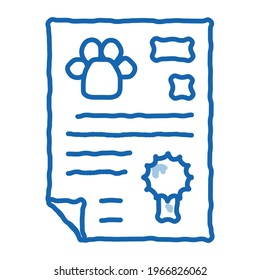 Official Animal Passport sketch icon vector. Hand drawn blue doodle line art Official Animal Passport sign. isolated symbol illustration