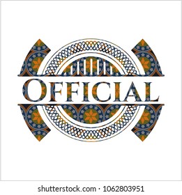 Official arabesque style emblem. arabic decoration.