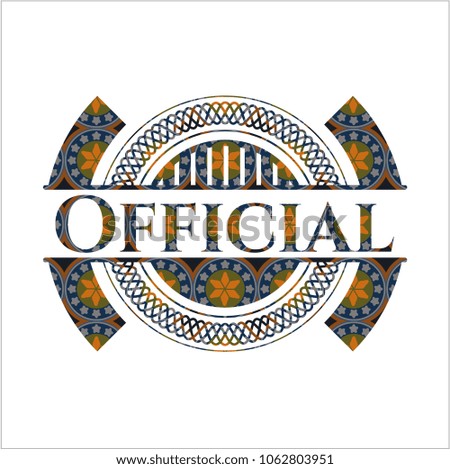 Official arabesque style emblem. arabic decoration.
