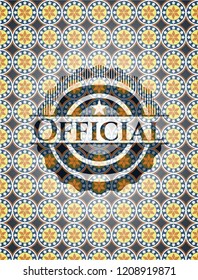 Official arabic emblem. Arabesque decoration.
