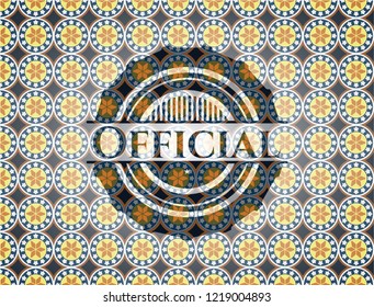 Official arabic emblem. Arabesque decoration.