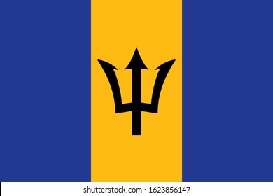 Official Barbados flag vector, Background with flag of Barbados