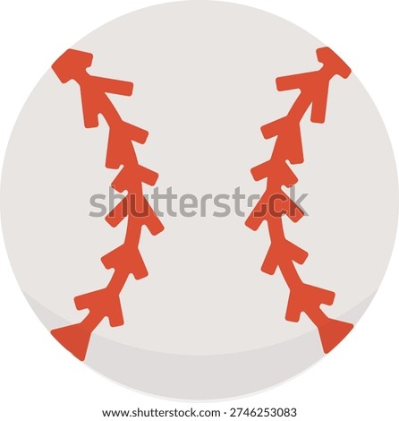 Official Baseball Ball for Professional Game Vector Illustration
