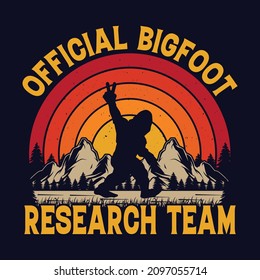 Official Bigfoot research team - bigfoot quotes  t shirt design for adventure lovers