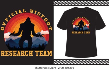 diseño de camiseta oficial del equipo de investigación de bigfoot